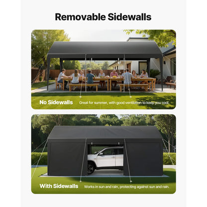 Carport – Overkapping – Garage – Buitenruimte – Beschutting – Gegalvaniseerd Staal - 10x20ft
