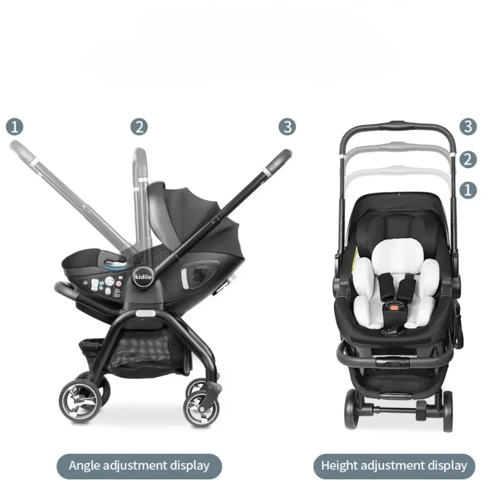 Portable 3-in-1 Baby Stroller Newborn Baby Sleeping Basket Multi-function Child Car Seat Luxury Baby Carriage Foldable