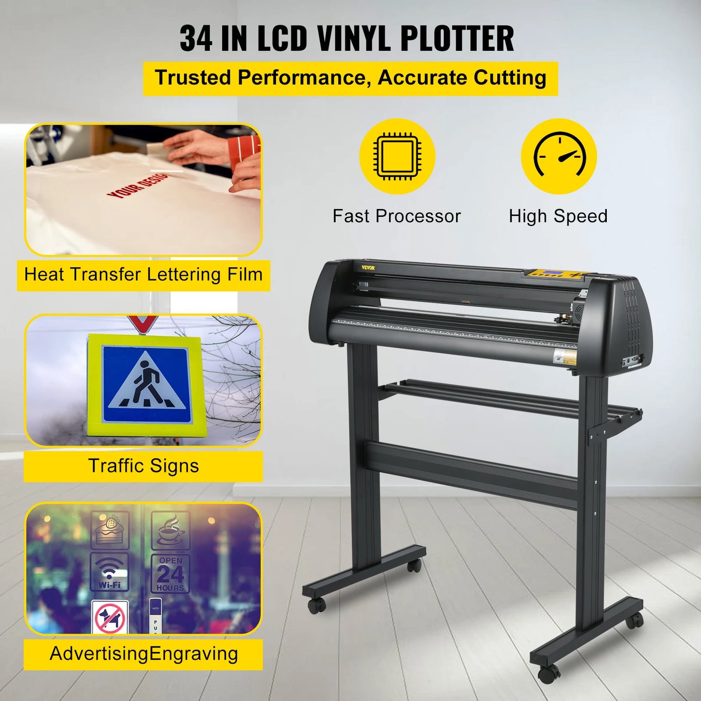 Vinyl Snijplotter – Vinyl Cutter – Snijmachine – Plotter – Sticker Cutter – 34 Inch Snijbreedte – Digitale Bediening