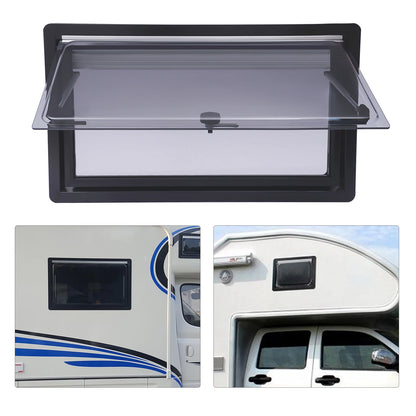 Camper window - Caravan - 900x500mm - Windows Tempered glass - Window opening outwards - For campers and caravans - Ventilation Roof window with blind insect screen - Ventilation Hinged Extendable