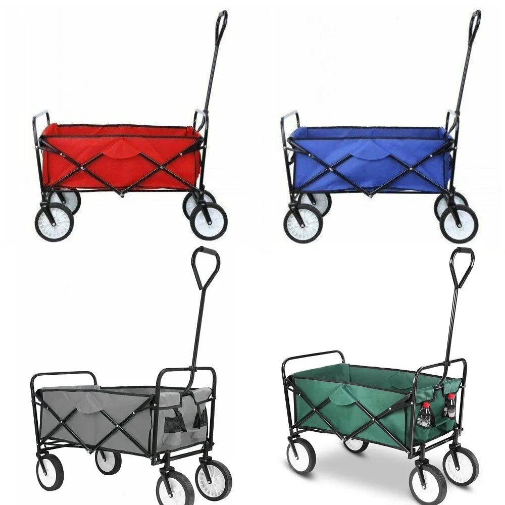 Bolderkar - Bolderwagen - Opvouwbare - Tuinkar - 262L -  Tuinwagen - Tuintrolley -  Wagon voor Winkelen, Strand, Park en Picknick, Outdoor Activiteiten en Kamperen - Draagvermogen 80kg - Blauw