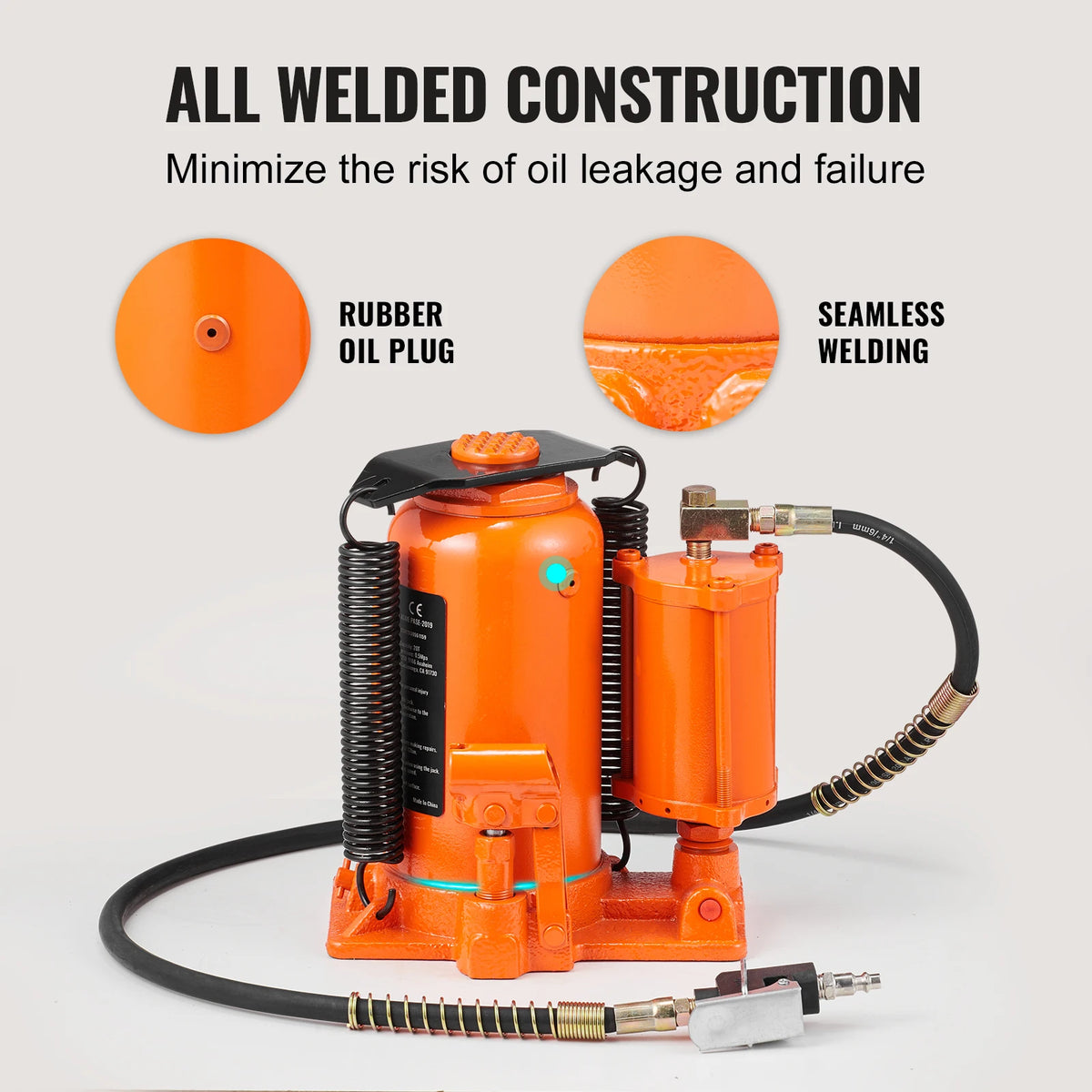 Car Jack - Jack - Garage Jack - Hydraulic Bottle Jack - 20 Ton 265-500 mm - with Manual Lever and Air Pump - for Car Pickup Truck RV Auto Repair