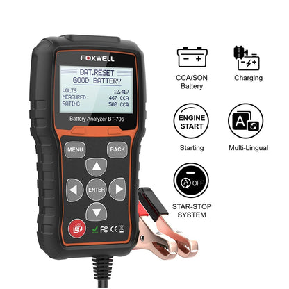 Batterijtester Auto – Accutester – Accu Tester – Laadsysteem Tester – Startsysteem Checker – 12V En 24V – CCA Meting