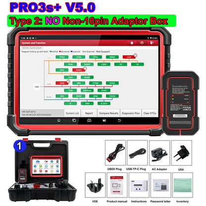 X431 PRO3S+ V5.0 Autodiagnose Tool – OBD2 Scanner – Auto Diagnoseapparaat – ECU Programmeur – Key Programmer – 10,1 Inch Touchscreen – 2 Jaar Gratis Updates