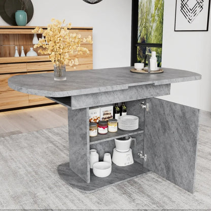 Uittrekbare Eettafel – Uitschuifbare Tafel – Flexibele Tafel – Ruimtebesparende Eettafel – Robuust Metalen Frame – Snelle Montage - 130 x 70 x 75 cm - Grijs