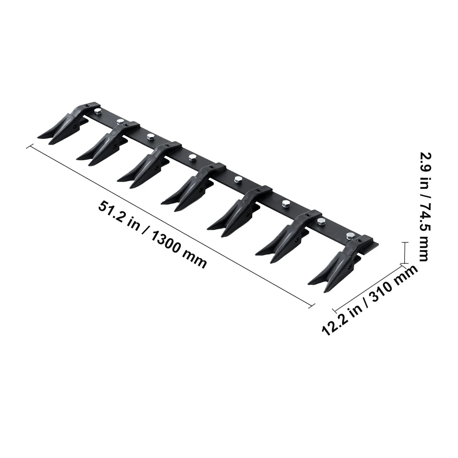 SucceBuy Bucket Tooth Bar Heavy Duty Tractor Bucket Teeth Bar for Sub-Compact Tractor Loader 4560 lbs Load-Bearing Capacity - QUORE
