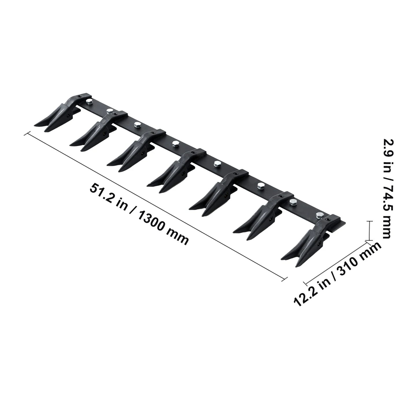SucceBuy Bucket Tooth Bar Heavy Duty Tractor Bucket Teeth Bar for Sub-Compact Tractor Loader 4560 lbs Load-Bearing Capacity - QUORE