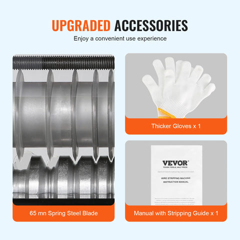 Kabelstripper - kabelstripper - draadstripper - elektrische draadstripper - koperdraadstripper - 60W- 1,5-25mm zichtbare stripperdiepte 6 ronde &1 platte kanalen - voor het recyclen van schrootkoper