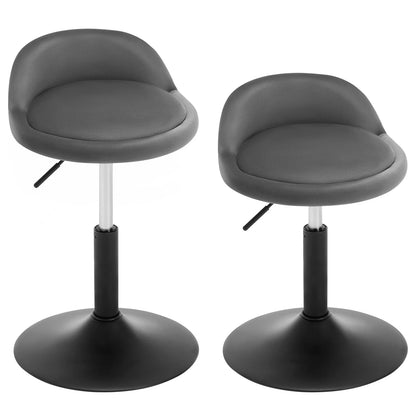 Velvet Barkrukken - Barstoel - Barkruk - Keukenstoel - Hoogte Verstelbaar & Draaibaar - Ergonomische - Comfortabele Stoelen voor Keuken, Woonkamer & Kantoor - Set van 2 - Donkergrijs