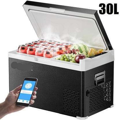 Auto Koelbox - Koelbox - Camping Koelkast - Auto Koelbox Compressor - Draagbare - 12V/24V - 30L - met Vriesfunctie - -20°C tot +20°C - Met Bluetooth