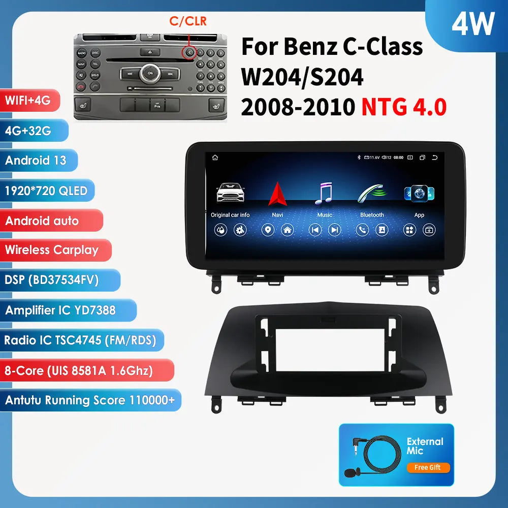 10,25" Autoradio – Multimedia Speler – Navigatiesysteem – CarPlay Radio – Android Auto – Android 13 Besturingssysteem – 6GB RAM & 128GB Opslag