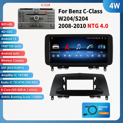 10,25" Autoradio – Multimedia Speler – Navigatiesysteem – CarPlay Radio – Android Auto – Android 13 Besturingssysteem – 6GB RAM & 128GB Opslag