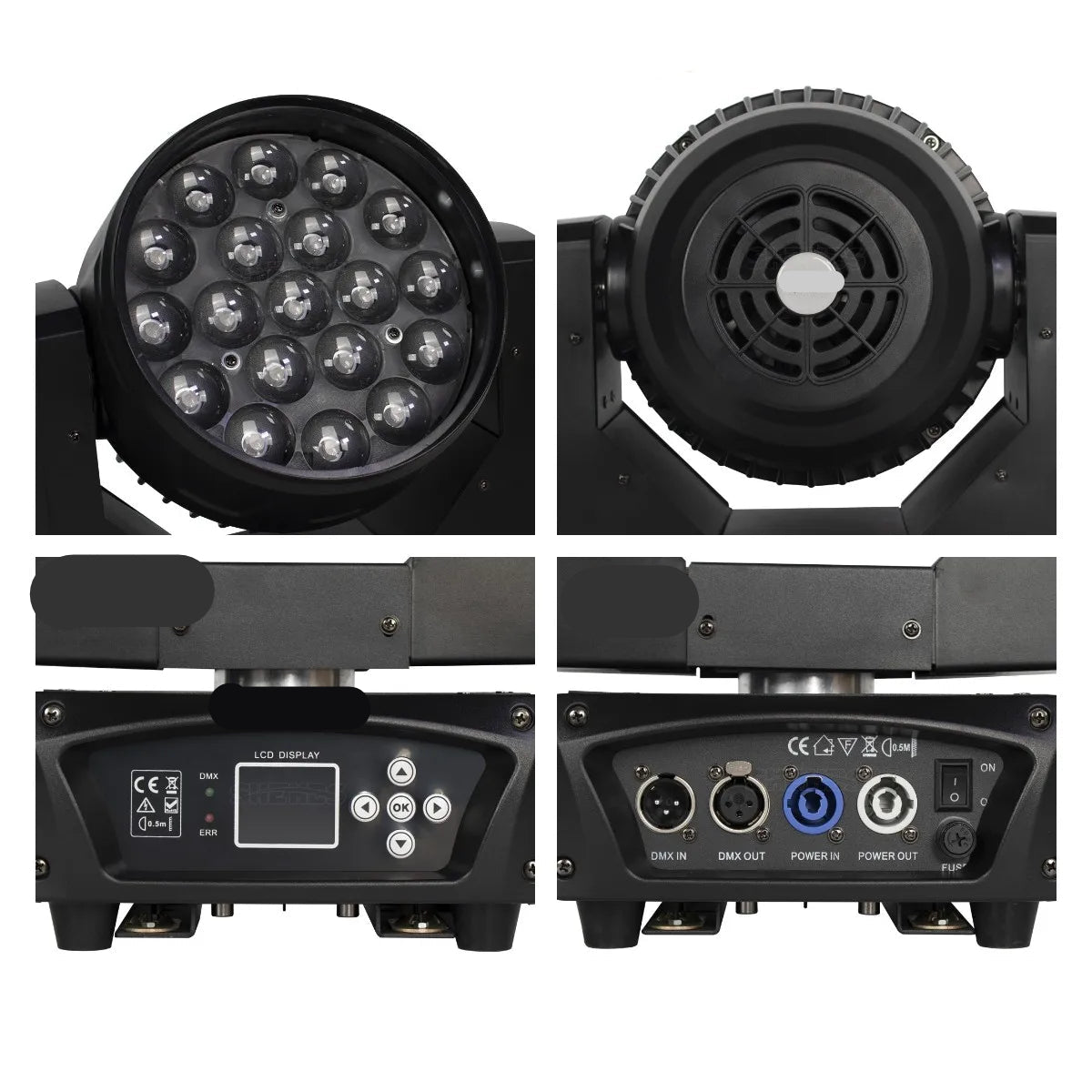 Discolamp - Party Lights - Disco licht - Party Laser  - Podiumverlichting - Mini LED & Laser Party Lamp - 19x15W Zoom & DMX-compatibel -  Discobal - Beam+Wash RGBW Moving Head Lich - 2 Stuks