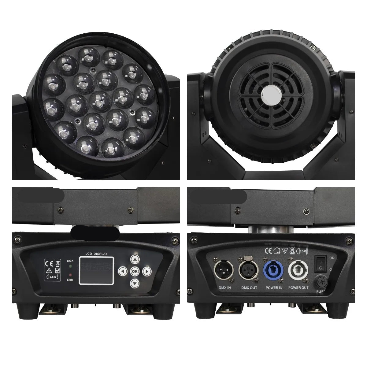 Discolamp - Party Lights - Disco licht - Party Laser  - Podiumverlichting - Mini LED & Laser Party Lamp - 19x15W Zoom & DMX-compatibel - Discobal - Beam+Wash RGBW Moving Head Lich - met Flight Case - 2 Stuks