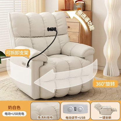 Fauteuil – Relaxstoel – Leunstoel – Lounge Fauteuil – Zitstoel – Kunstleer Bekleding – Opvouwbaar Design