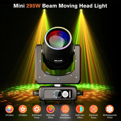 Moving Head Light – Beam Spotlight – DJ Verlichting – Podiumlamp – Discotheek Licht – 295W Ultrahelder – 540° Pan 270° Tilt – EU Stekker 2 Stuks