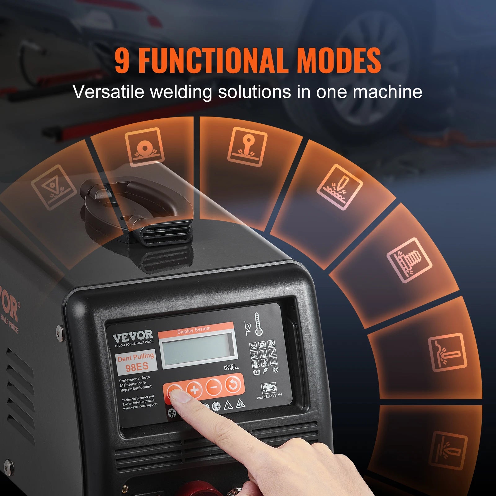 Lasmachine – Stud Welder – Deukenverwijderaar – Auto Lasser – Carrosserie Reparatie – 3KW Vermogen – 9 Lasmodi - QUORE