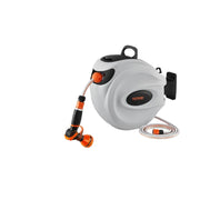 Vevor - Air Hose - Retractable Hose Reel - 1/2 Inch 180° Swivel Bracket Wall Mounted Garden Water Hose Reel with 9 Pattern Nozzle and 3 Fast - 35m - White