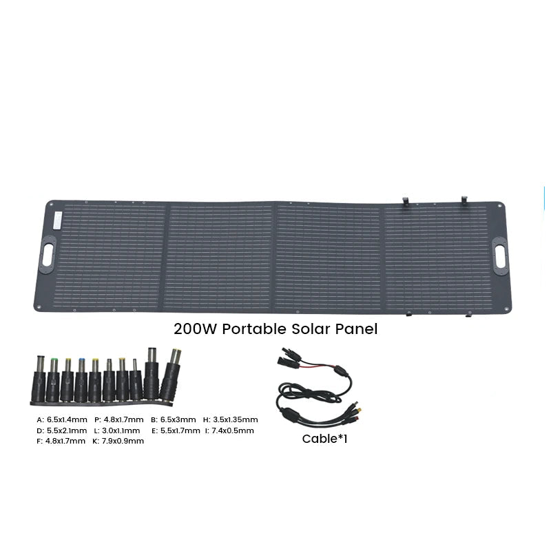 Zonnepaneel - Sun Power -  Zonneenergie - 200W - 12V tot 24V - Flexibel ETFE Zonnepaneelen -Opvouwbaar – Draagbaar – Monokristallijn – IP68 Waterdicht – Geschikt voor Kamperen & Outdoor Gebruik