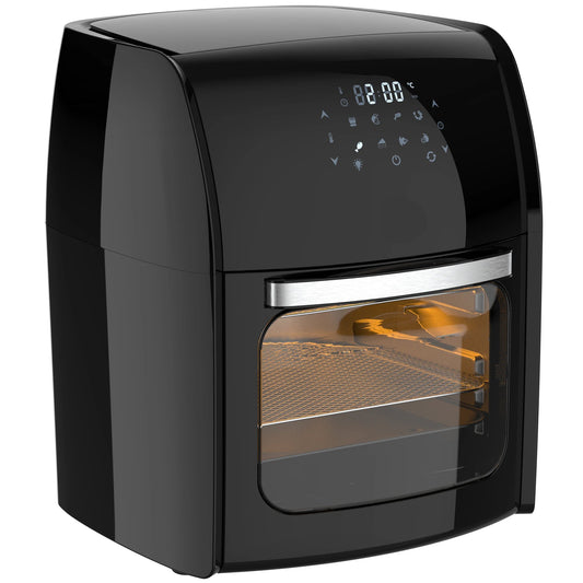 Airfryer - Heteluchtfriteuse - Keukenapparaten - met LED-Touchscreen - Timer - 8 Programma's - 1800W - 12L - 220-240V - 50Hz-60Hz - 35 x 33.5 x 40 cm - Zwart