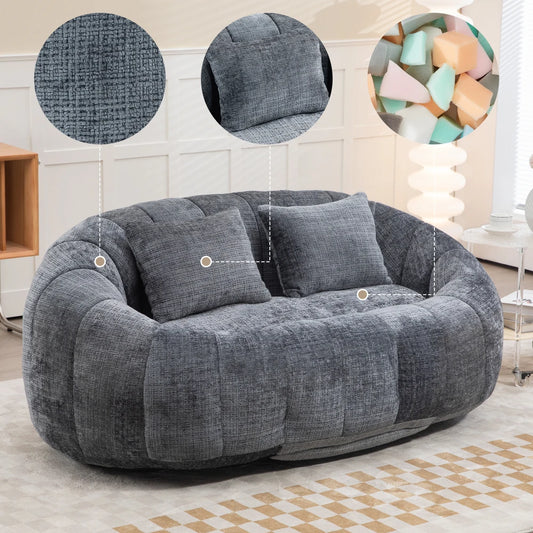 Zitzak – Bean Bag – Lazy Sofa – Lounger – Zitkussen – Chenille Materiaal – Hoge Rugleuning - QUORE