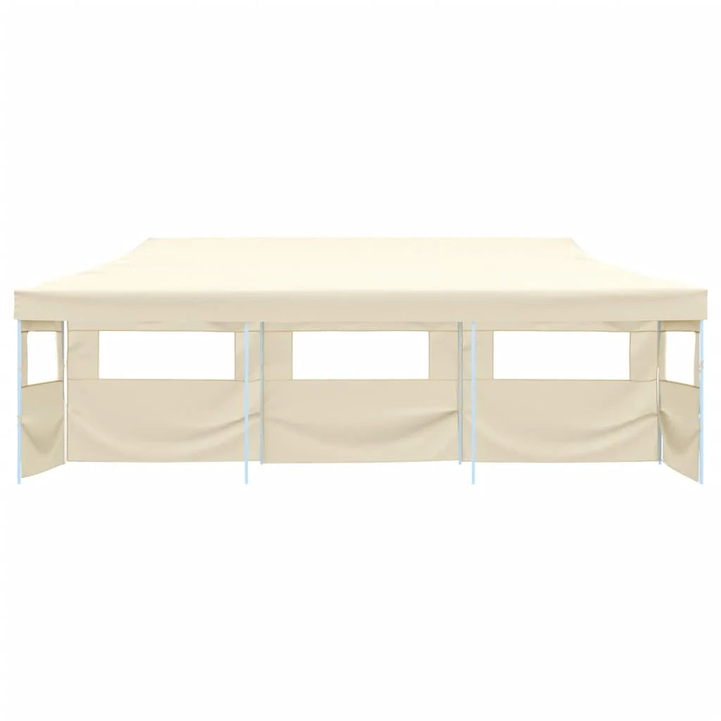 Partytent – Tuinpaviljoen – Ontvangsttent – Opvouwbare Tent – Markt Tent – 3x9 Meter – Waterdicht Oxford Polyester – Staal Frame - Crème