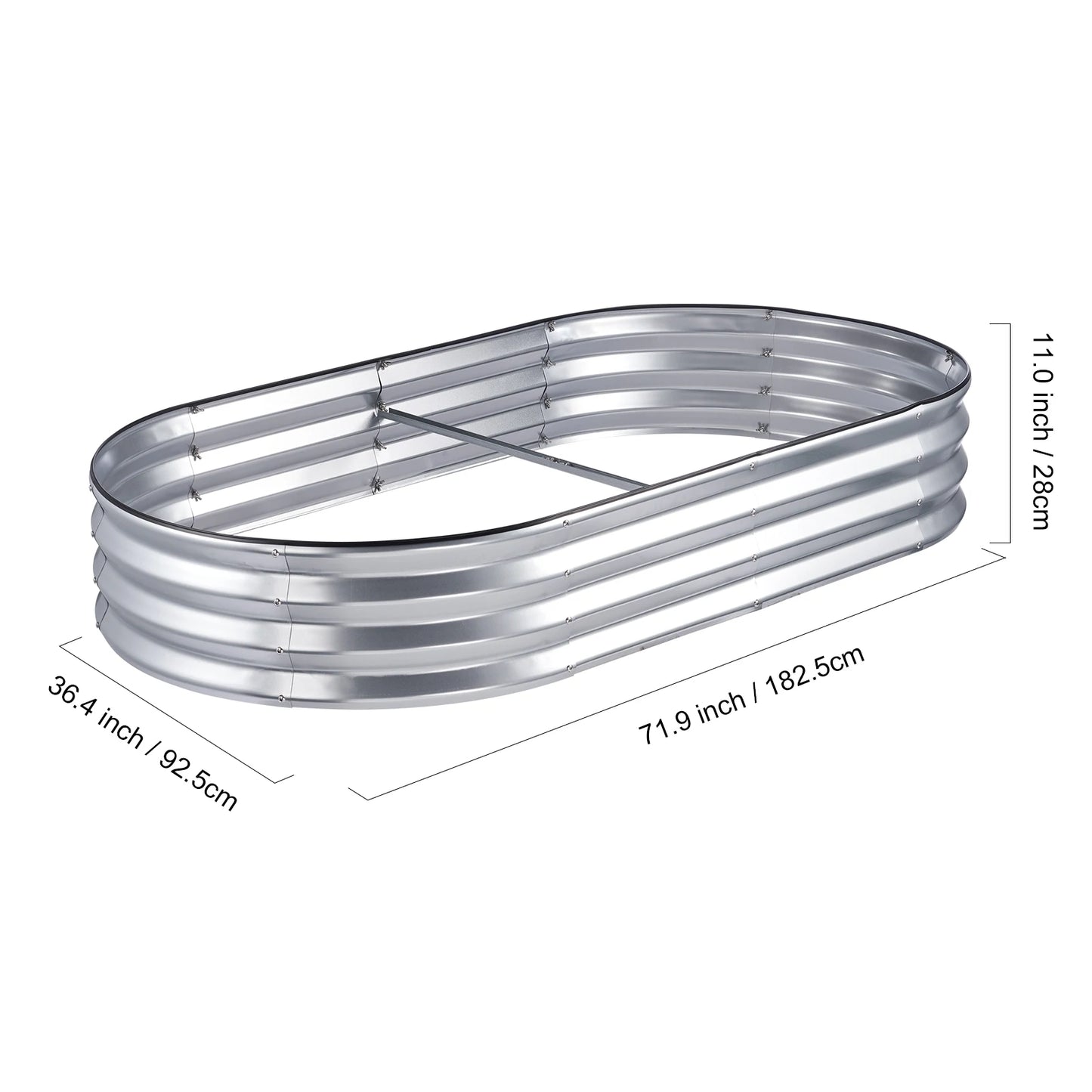 Plantenbak - Plantenbakken voor Buiten - Bloembak - Verhoogde Metalen - Groot Tuinbed met Open Onderkant – 120 x 90 x 30 cm - Ideaal voor Groenten, Kruiden en Bloemen - Zilver