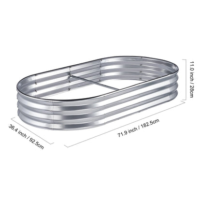 Plantenbak - Plantenbakken voor Buiten - Bloembak - Verhoogde Metalen - Groot Tuinbed met Open Onderkant – 120 x 90 x 30 cm - Ideaal voor Groenten, Kruiden en Bloemen - Zilver