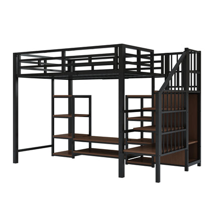 Kinder-Hoogslaper – Stapelbed – Halfhoogslaper – Kinderbed – Hoogslaper – 90x200 CM Zonder Matras – Met Tv-Standaard – Ingebouwde Stopcontacten