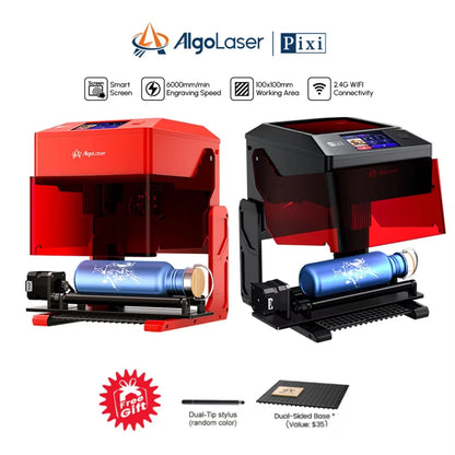 AlgoLaser PIXI Laser Engraver Machine Portable & Smart with 3.5" Touch Screen, Hand Drawing/Wireless/SD Card/Offline Engraving
