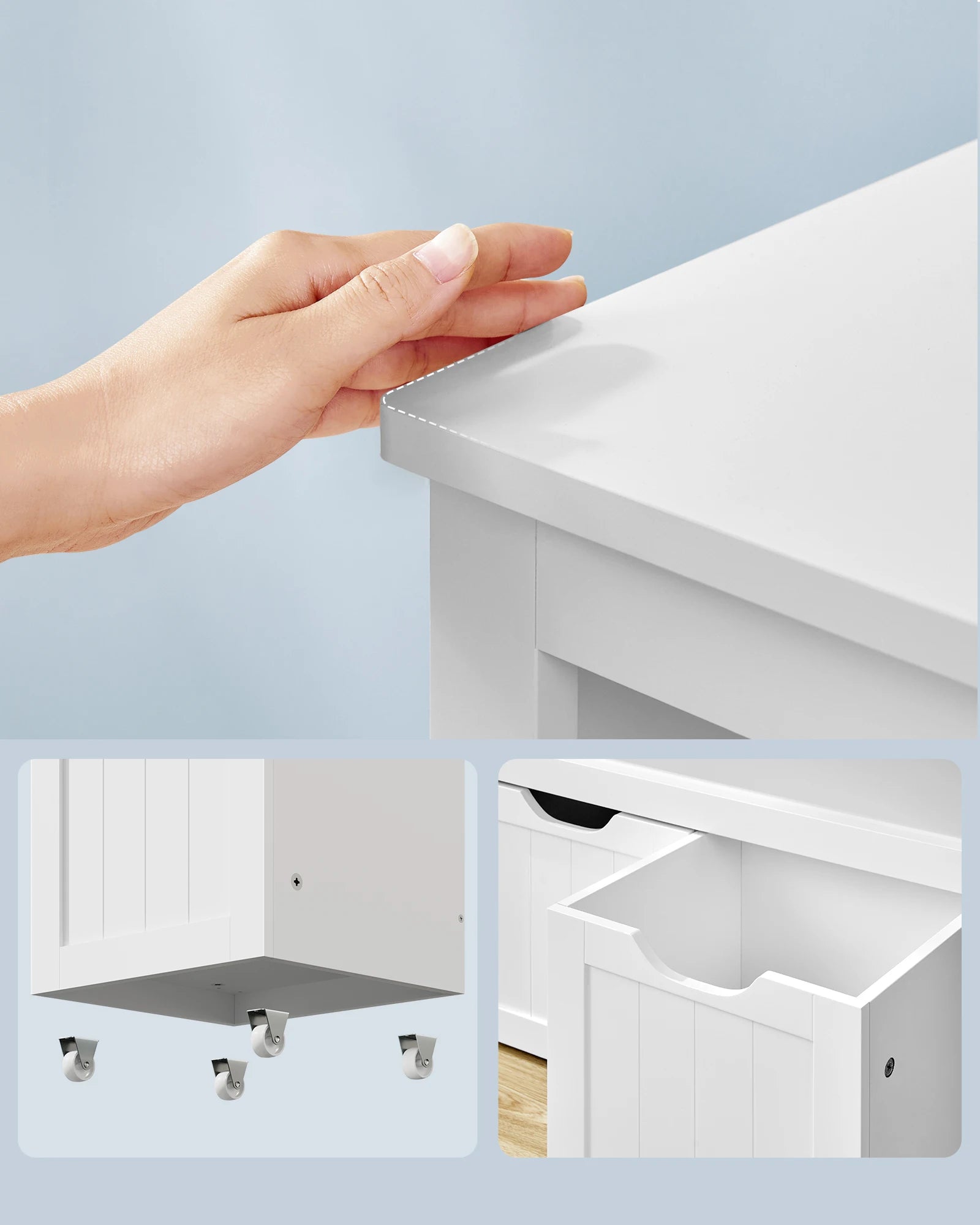 Opbergkast - Kast - Dressoir - Dressoirs - Speelgoedkast - 102 cm x 30 cm x 60cm -Wit - QUORE
