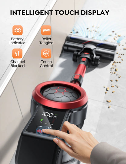 Steelstofzuiger - Vacuum Cleaner - Draadloze Stofzuiger- Kruimeldief Snoerloos - 500W - 50KPa - Handstofzuiger - 1.5L Stofreservoir - Verwijderbare Batterij -  Ideaal voor Huisdieren en Thuisgebruik