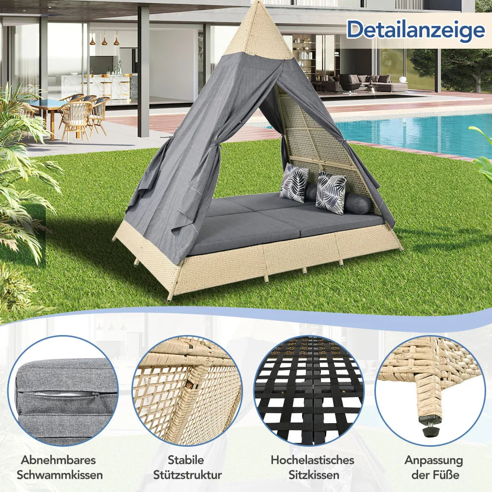 Loungeset – Tuinset – Loungemeubel – Rattan Loungeset – Hoekbank – Weerbestendig Polyrattan – Inclusief 8 cm Kussens