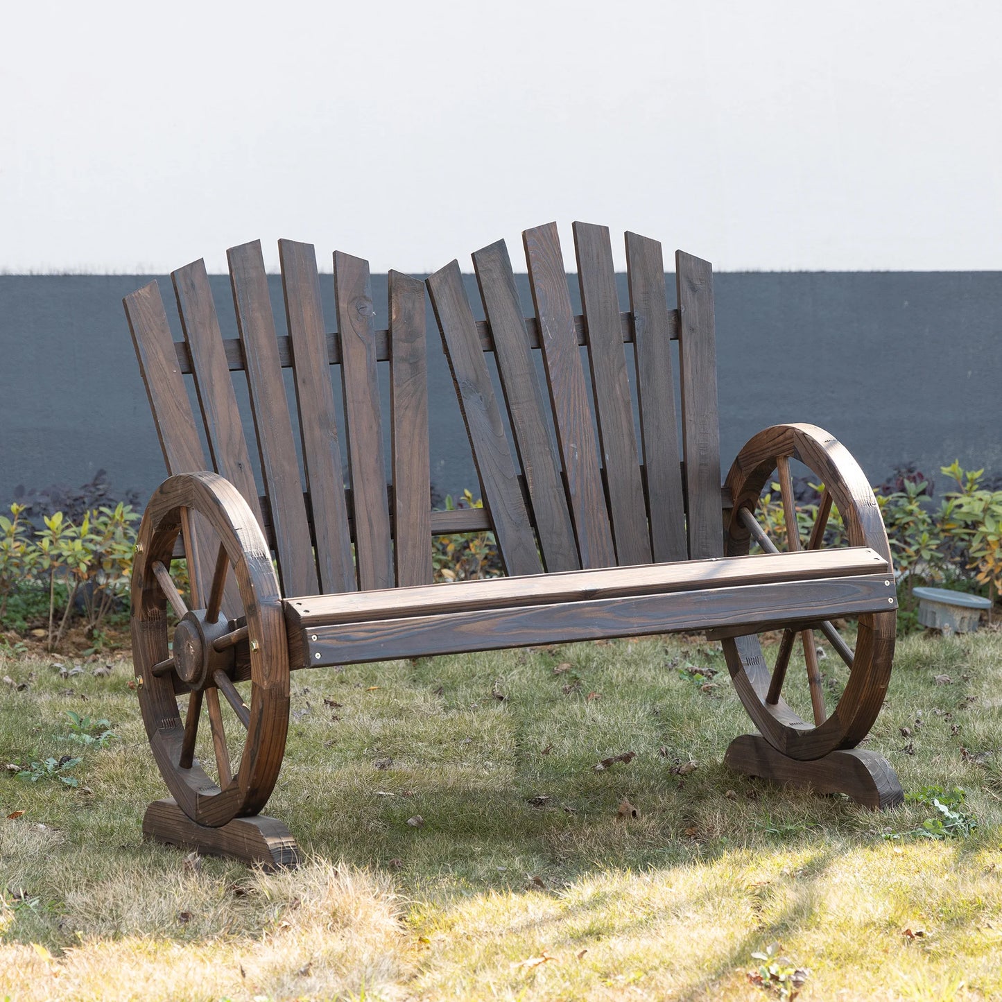 Rustieke Tuinbank – Houten Buitenbank – Tuinmeubel – Buiten Zitbank – Massief Vurenhout – Ergonomisch Zitcomfort