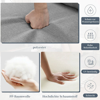 Loungeset – Hoek Loungeset – Stoel-bank Loungeset – Tuinset – Loungeset Voor 4 Personen – Weerbestendig Gegalvaniseerd Staal – Handgeweven Armleuningen
