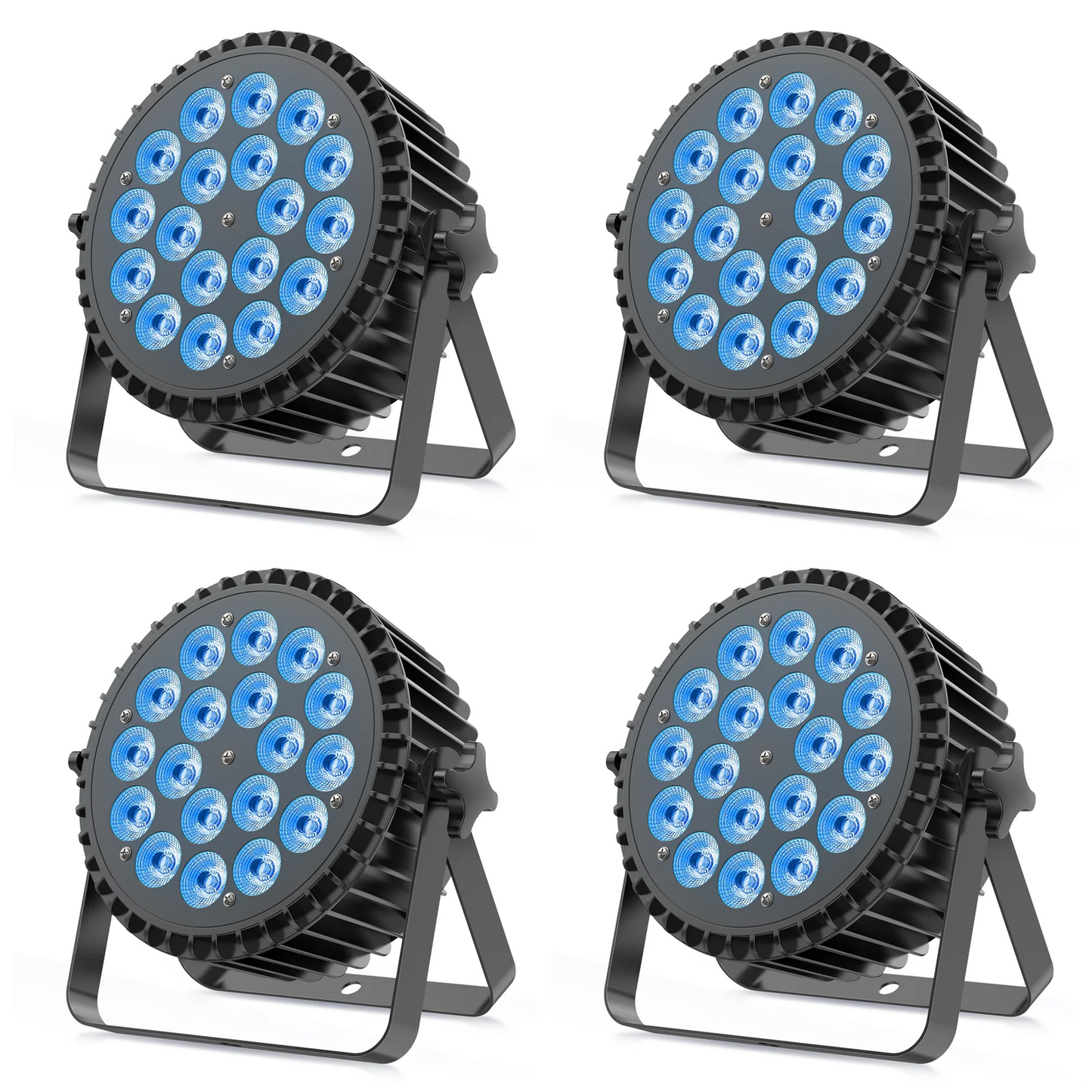 LED Par Light – DJ Verlichting – Stage Lamp – Discolamp – Feestverlichting – EU Stekker – 18x8W RGBWA+UV LEDs – Aluminium Behuizing Met Ventilatie
