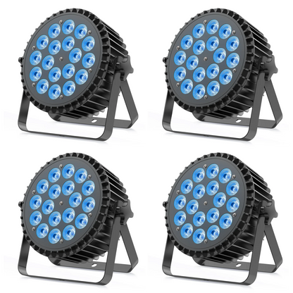 LED Par Light – DJ Verlichting – Stage Lamp – Discolamp – Feestverlichting – EU Stekker – 18x8W RGBWA+UV LEDs – Aluminium Behuizing Met Ventilatie