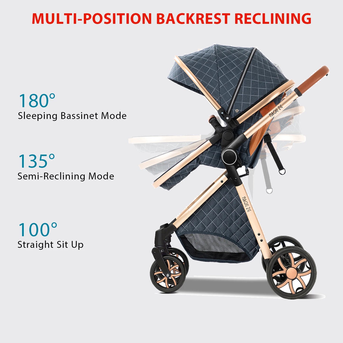 3-in-1 Wandelwagen – Autostoeltje – Wiegje – Buggy – Kinderwagen – Khaki – Lichtgewicht & Inklapbaar voor 0-36 Maanden - QUORE