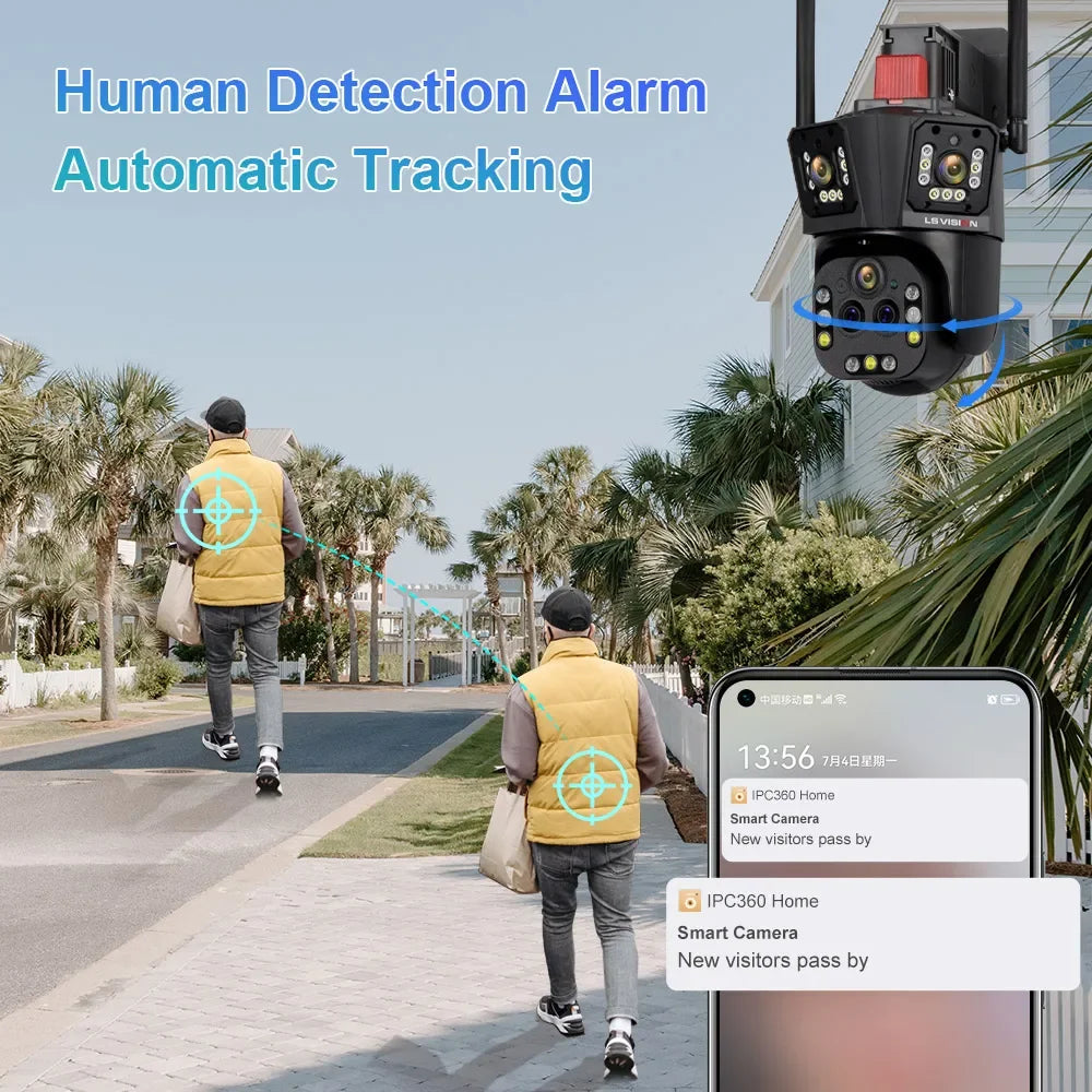 LS Vision - LS-WL342-20X - Security Camera System - 6K PTZ Camera - Outdoor - Surveillance Camera - AI Human Detection - Security Camera - Security Camera System - IP66 - 20xZoom - 1 Piece - Black