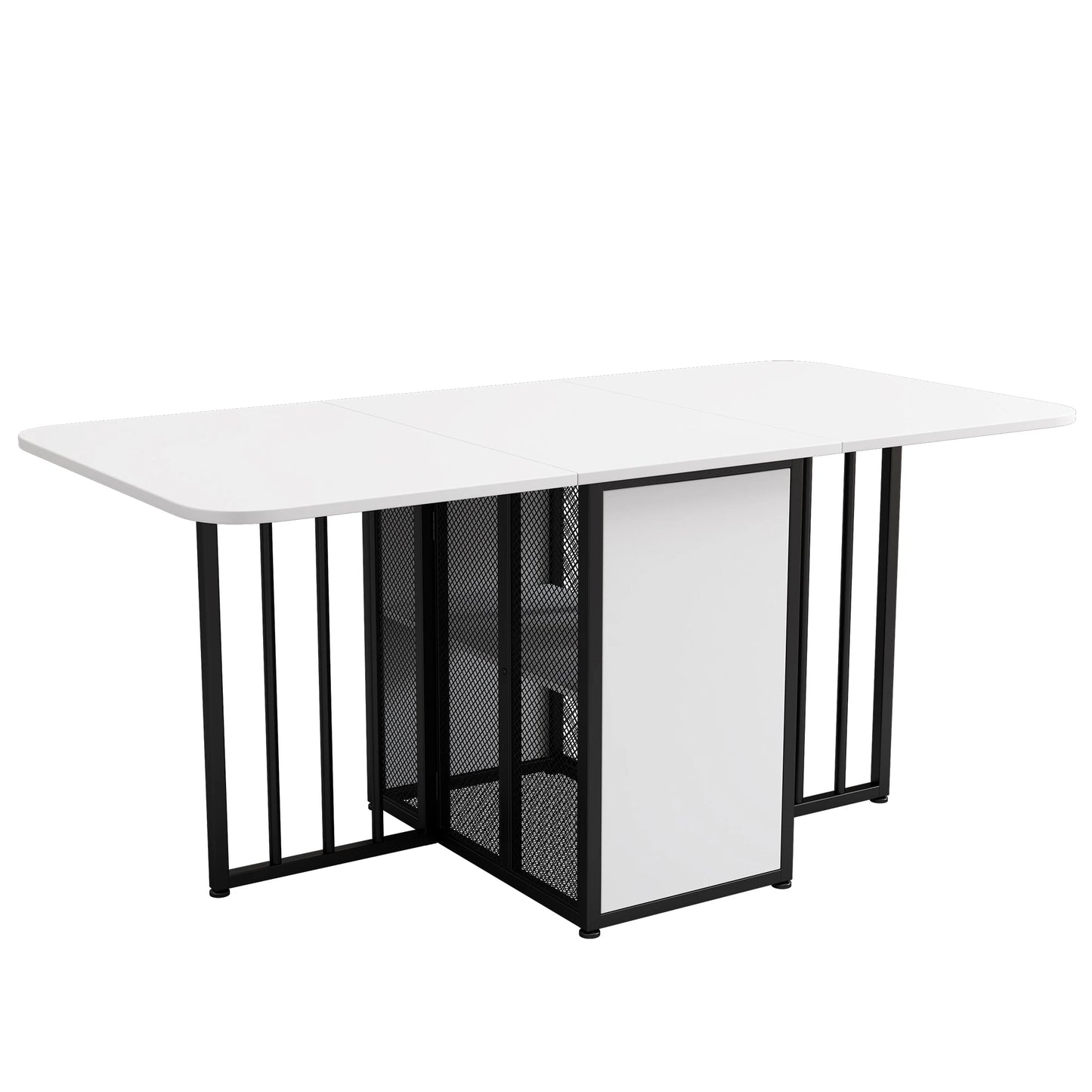 Eettafel – Eettafel Modern – Eettafel Compact – Praktische Eettafel – Stevige Constructie – Eenvoudige Montage - 160 x 70 x 75 cm - Wit