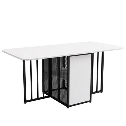 Eettafel – Eettafel Modern – Eettafel Compact – Praktische Eettafel – Stevige Constructie – Eenvoudige Montage - 160 x 70 x 75 cm - Wit