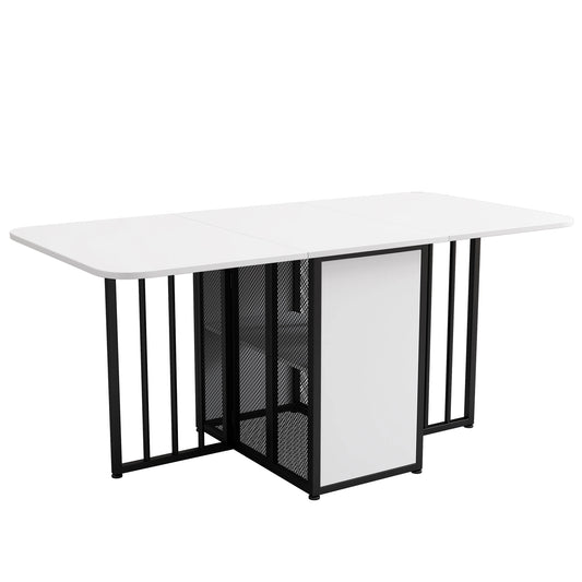 Eettafel – Eettafel Modern – Eettafel Compact – Praktische Eettafel – Stevige Constructie – Eenvoudige Montage - 160 x 70 x 75 cm - Wit
