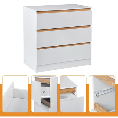 Ladenkast - Dressoir Kasten - Opbergkast - Nachtkastje - voor Slaapkamer - Studeerkamer - Woonkamer - Hal - 80 x 48 x 78 cm - Wit