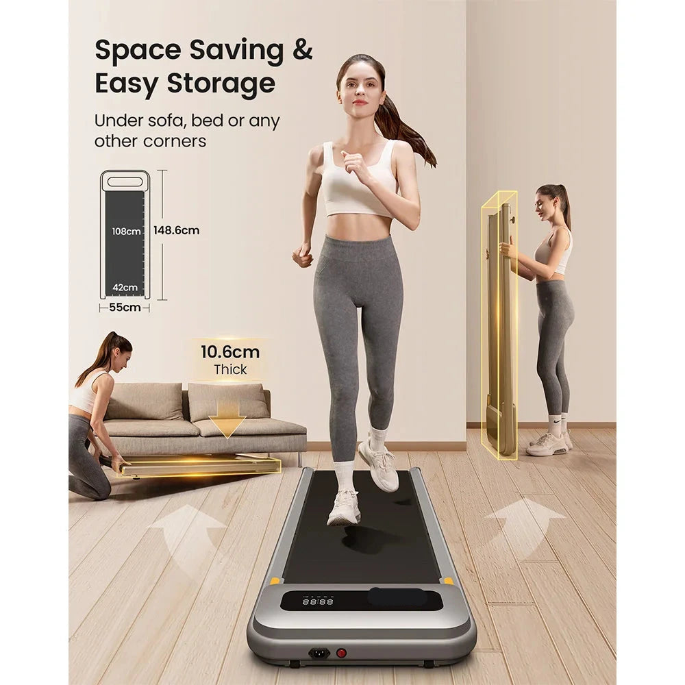Loopband - Walking Pad - Wandelband - Hardloopband - Loopbanden - 2.5PK - Onder Bureau Loopband - 120kg Belastbaar - Draagbaar - LED Display - Snelheid tot 6 km/u - Voor Thuisgebruik