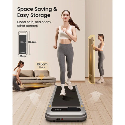 Loopband - Walking Pad - Wandelband - Hardloopband - Loopbanden - 2.5PK - Onder Bureau Loopband - 120kg Belastbaar - Draagbaar - LED Display - Snelheid tot 6 km/u - Voor Thuisgebruik