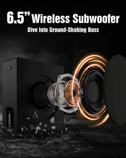 Soundbar Set – Draadloze Soundbar – Home Cinema Systeem – Surround Sound – 450 Watt Vermogen