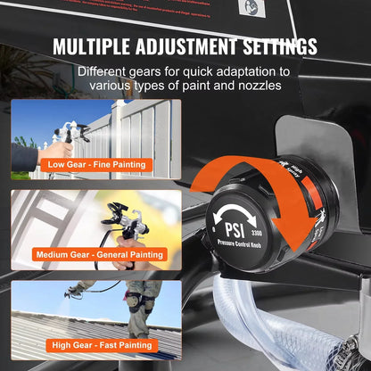Airless Verfspuit - Verfspuiten Electrisch - Verfspuitmachine - 750W - 15 meter - 3000 PSI Hogedruk - Instelbare Snelheid - met Verlengstok - Verfspuit - voor Muren - Meubels - en Plafonds