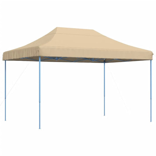 Opvouwbare Partytent – Tuinpaviljoen – Partytent – Tuientent – Feesttent – Kampeertent – Beschuttende Tent – 410x279x315 Cm – Waterdicht Oxford Polyester – Stalen Frame - Beige