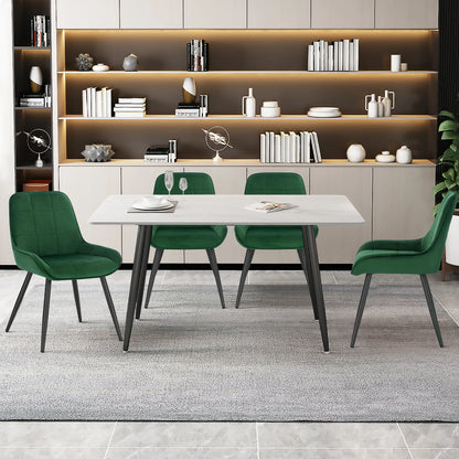 Eetkamerstoelen – Stoelen – Dining Stoelen – Keukenstoelen – Scandinavische Stoelen – Set van 2 Donkerbruine Fluwelen Stoelen – Ergonomisch Design – Stevig Metalen Frame