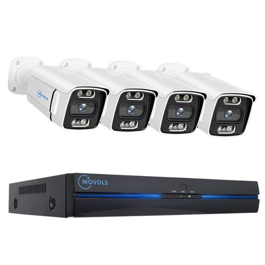 Beveiligingscamerasysteem - Bewakingscamera - Beveiligingscamera - 8CH 8MP Camera - Openlucht - NTSC,PAL - 4 stuks - Wit - QUORE